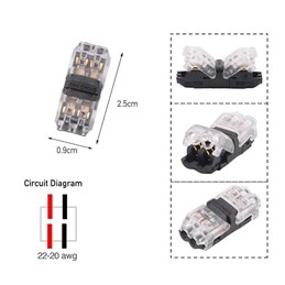 Enchufe de rama de cableado de 2 pines de fácil instalación para cables delgados