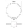 Lámpara LED decorativa de sobremesa en forma de anillo, Ø 28cm, 15W 3000K 430lm 300°, aluminio, plata