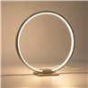 Lámpara LED decorativa de sobremesa en forma de anillo, Ø 28cm, 15W 3000K 430lm 300°, aluminio, plata