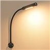 Aplique LED 3W con cuello de cisne de 40 cm - Regulable - Negro