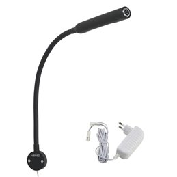 Flexible LED wall lamp "CORWIN" reading lamp + USB port - black