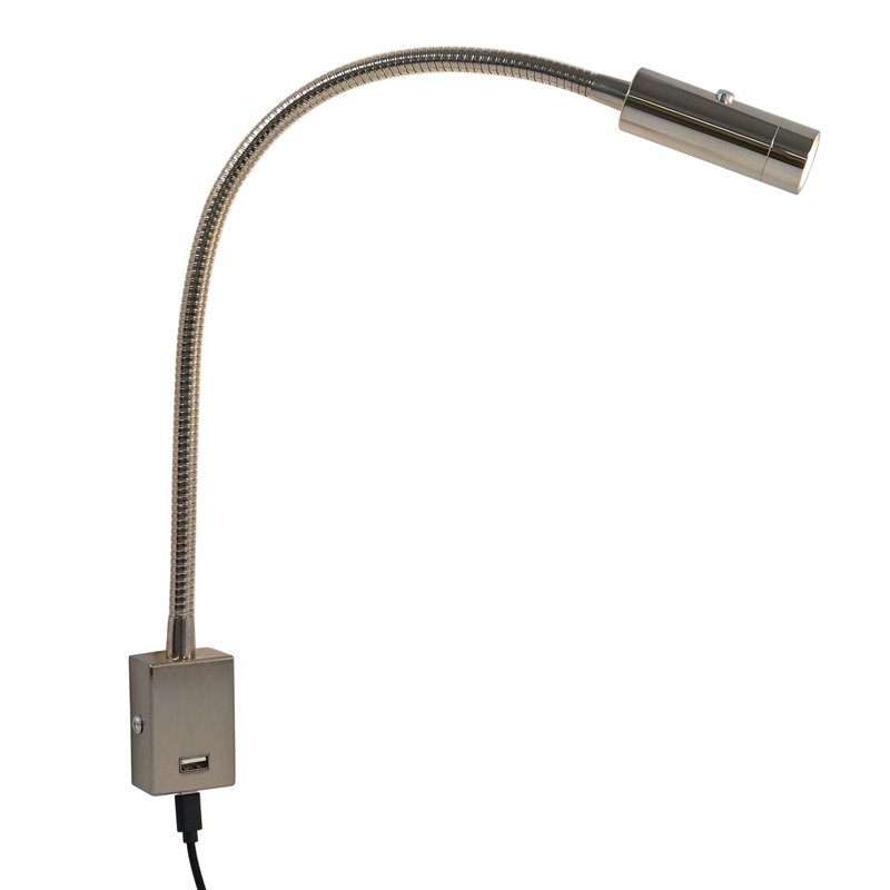 LED Reading Light - 3W Dimmable 3000K - 40cm Flexible Arm - Built-in USB Phone Charging Port LED Reading Light - 3W Dimmable 3000K - 40cm Flexible Arm - Built-in USB Phone Charging Port