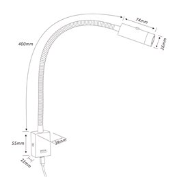 Aplique LED VBLED -3W - 40cm cuello de cisne - DIMMABLE