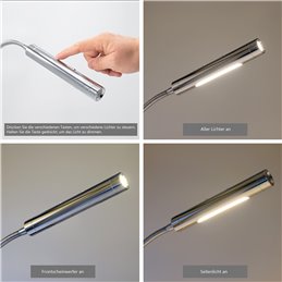 Lote de 1 aplique LED - dos llamas 6W - cuello de cisne 40cm - DIMMABLE
