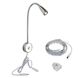 Premium LED wall, bed and reading lamp with gooseneck and USB connection