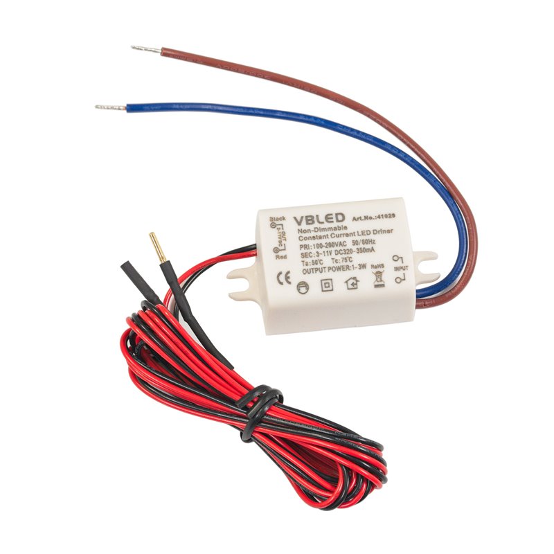 Driver LED 350mAAlimentatore LED a corrente costante / 320-350mA / 3W