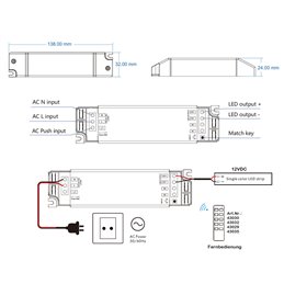 "Inatus" Radio LED Power Supply Constant Voltage / 12V DC / 12W