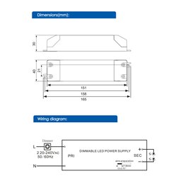 VBLED - LED-Lampe, LED-Treiber, Dimmer online beim Hersteller kaufen|LED Netzteil Konstantstrom dimmbar / 700mA / 30-55VDC 40W