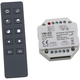 sET "INATUS" - Dimmer LED 12-24V DC 240-480W incl. telecomando a 1 canale