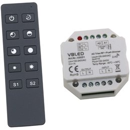 "INATUS" SET - LED Dimmer 12-24V DC 240-480W incl 1-channel remote control