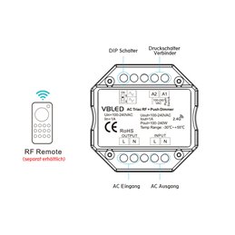 VBLED - LED-Lampe, LED-Treiber, Dimmer online beim Hersteller kaufen|"iNatus" Universal-Dimmschalter 230V ESL LED bis 345W