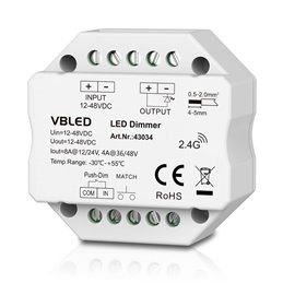 VBLED - LED-Lampe, LED-Treiber, Dimmer online beim Hersteller kaufen|VBLED "INATUS" SET - Dimmer 12-48V DC incl 1-Kanal Fernbedienung