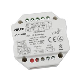 VBLED - LED-Lampe, LED-Treiber, Dimmer online beim Hersteller kaufen|"INATUS" SET - Funk Dimmer Controller für CCT Dualfarbe Tunable White LED Streifen 12-24V DC