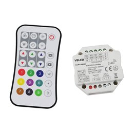 "INATUS" SET - Wireless Dimmer Controller for RGB, or RGB+W LED Strips 12-24V DC