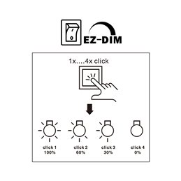 "EZDIM" 3 steps LED dimmer 12V-24V DC 3A Max pour luminaire LED dimmable