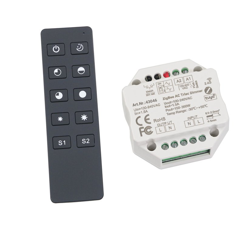 Controlador inteligenteControlador de radio ZigBee 230V empotrado actuador  de regulación interruptor de regulación con mando a distancia 2.4G