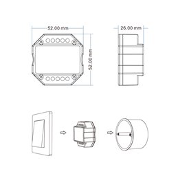 Controlador inteligenteControlador de radio ZigBee 230V empotrado actuador  de regulación interruptor de regulación con mando a distancia 2.4G