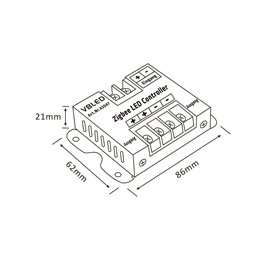 Zigbee 3.0 Regulador de luz LED 12-24V Max.15A