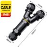 2pcs Conector de cable Caja de conexiones impermeable IP68 Caja de conexiones al aire libre en forma de Y de 3 polos