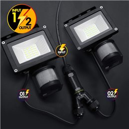 2pcs Conector de cable Caja de conexiones impermeable IP68 Caja de conexiones al aire libre en forma de Y de 3 polos