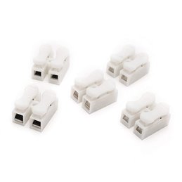 Cable Clamp for Electro Cable Spring Wire Connector Terminal Block, White, CH-2