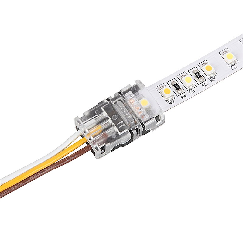 Connettore del cavoConnettori professionali per strisce LED bianche  sintonizzabili - Connettori per cavi 10 mm 3 PIN senza saldatura