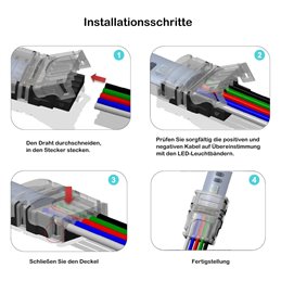 VBLED - LED-Lampe, LED-Treiber, Dimmer online beim Hersteller kaufen|professionelle RGBW LED Streifen Verbinder - Kabelverbinder 12mm 5 PIN ohne Löten