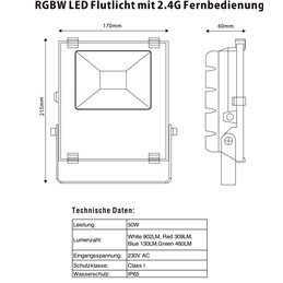 VBLED RGB+W LED-spot 50W