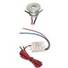1W LED Aluminium Mini Recessed Spotlight Set of 1 with Power Supply - Silver