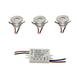 LED mini badkamerinbouwarmatuur "Aldonna" - 0,3W - 12V DC met 7 meter kabel