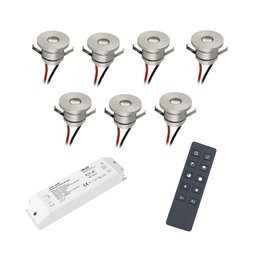 Set of 4 1W Mini LED recessed spotlights warm white with power supply unit