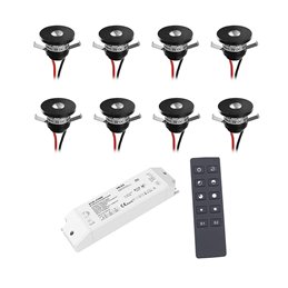 3W LED Mini Recessed Spot - "OCULOS" Minispot - 12V DC - IP44 - 3000K - Swivel - Silver