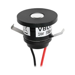 1W LED Mini Einbauspot "ALDYNE" Schwarz 3VDC 350mA 3000K
