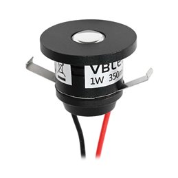 1W LED Mini Faretto da incasso "ALDYNE" Nero 3VDC 350mA 3000K