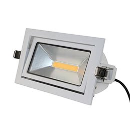 LED COB recessed spotlight - angular - white - glossy - 7W