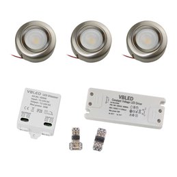 3 KIT LED recessed luminaire with G4 bulb 12V 4W 3000K 300Lumen
