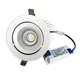 LED COB inbouwspot - hoekig - wit - glanzend - 7W