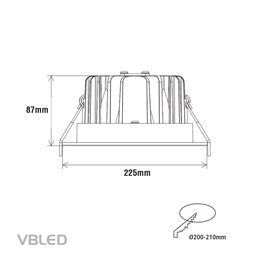 VBLED - LED-Lampe, LED-Treiber, Dimmer online beim Hersteller kaufen|VBLED LED Einbauleuchte COB "Reflecto" - 35W