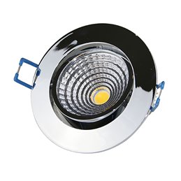 VBLED - LED-Lampe, LED-Treiber, Dimmer online beim Hersteller kaufen|7W LED COB Einbaustrahler 3000K dimmbar - rund- chrom - glänzend