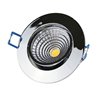 foco empotrable LED COB 7W 3000K regulable - redondo - cromado - brillante