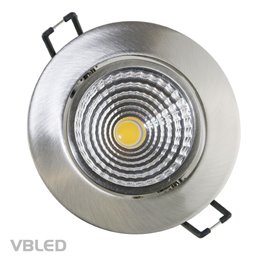 foco empotrable LED COB 7W 3000K regulable - redondo - cromado - brillante