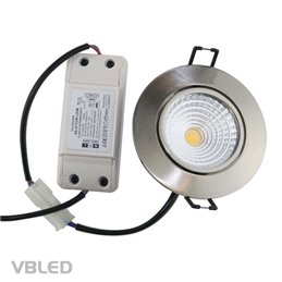 VBLED - LED-Lampe, LED-Treiber, Dimmer online beim Hersteller kaufen|VBLED LED COB Einbaustrahler - rund - Druckguss - gebürstet - 7W