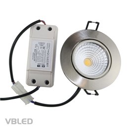 VBLED LED COB inbouwspot - rond - gegoten - geborsteld - 7W