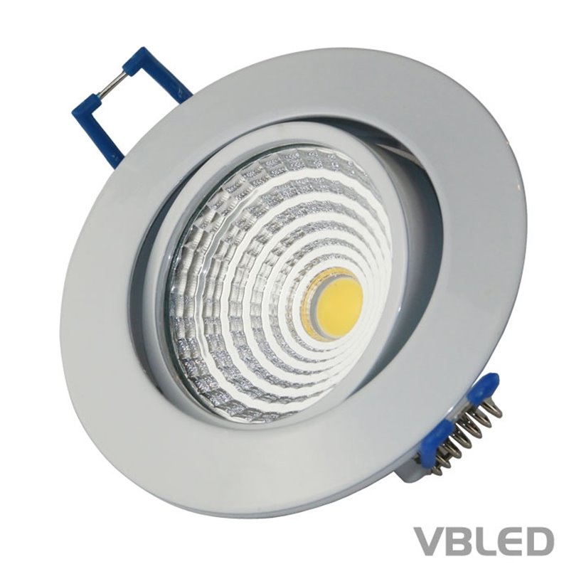 Lampe encastréeVBLED Spot encastré à LED COB - rond - blanc brillant - 7W