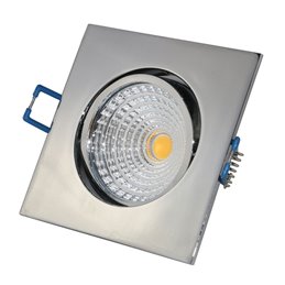 LED COB inbouwspot - hoekig - wit - glanzend - 7W