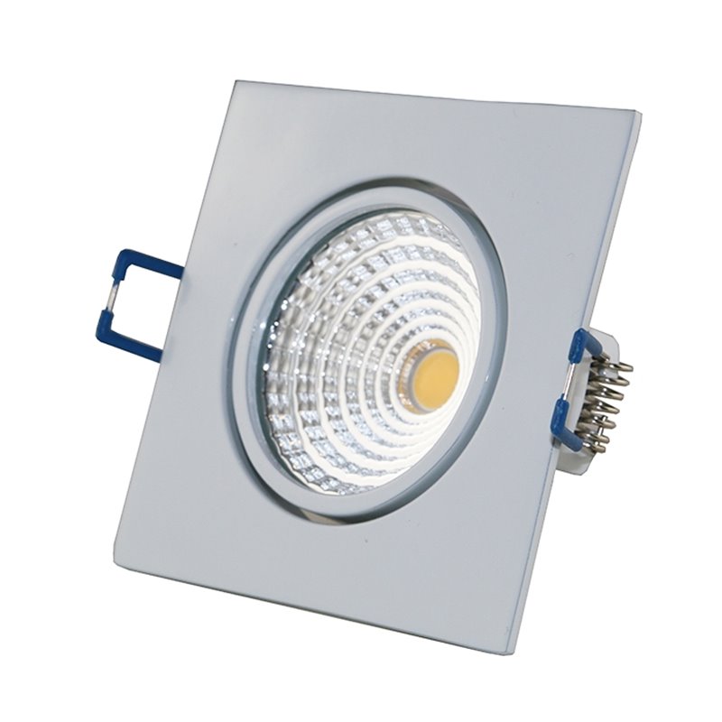 Downlight Led 7W plata gran angular luz blanca y cálida