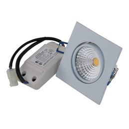 LED COB recessed spotlight - angular - white - glossy - 7W