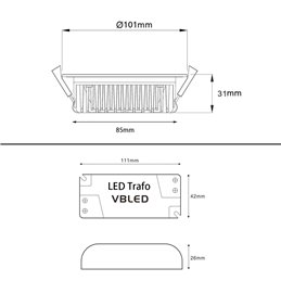 VBLED - LED-Lampe, LED-Treiber, Dimmer online beim Hersteller kaufen|LED Einbauleuchte "Whitestar II" - 13W 3000K IP20