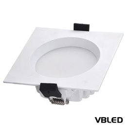LED COB recessed spotlight - angular - white - glossy - 7W