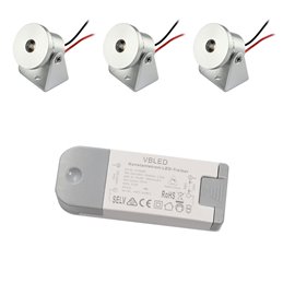 KIT of 4 - 1W LED surface mounted spotlight "CYLINDRO" Ceiling 12VDC 3000K